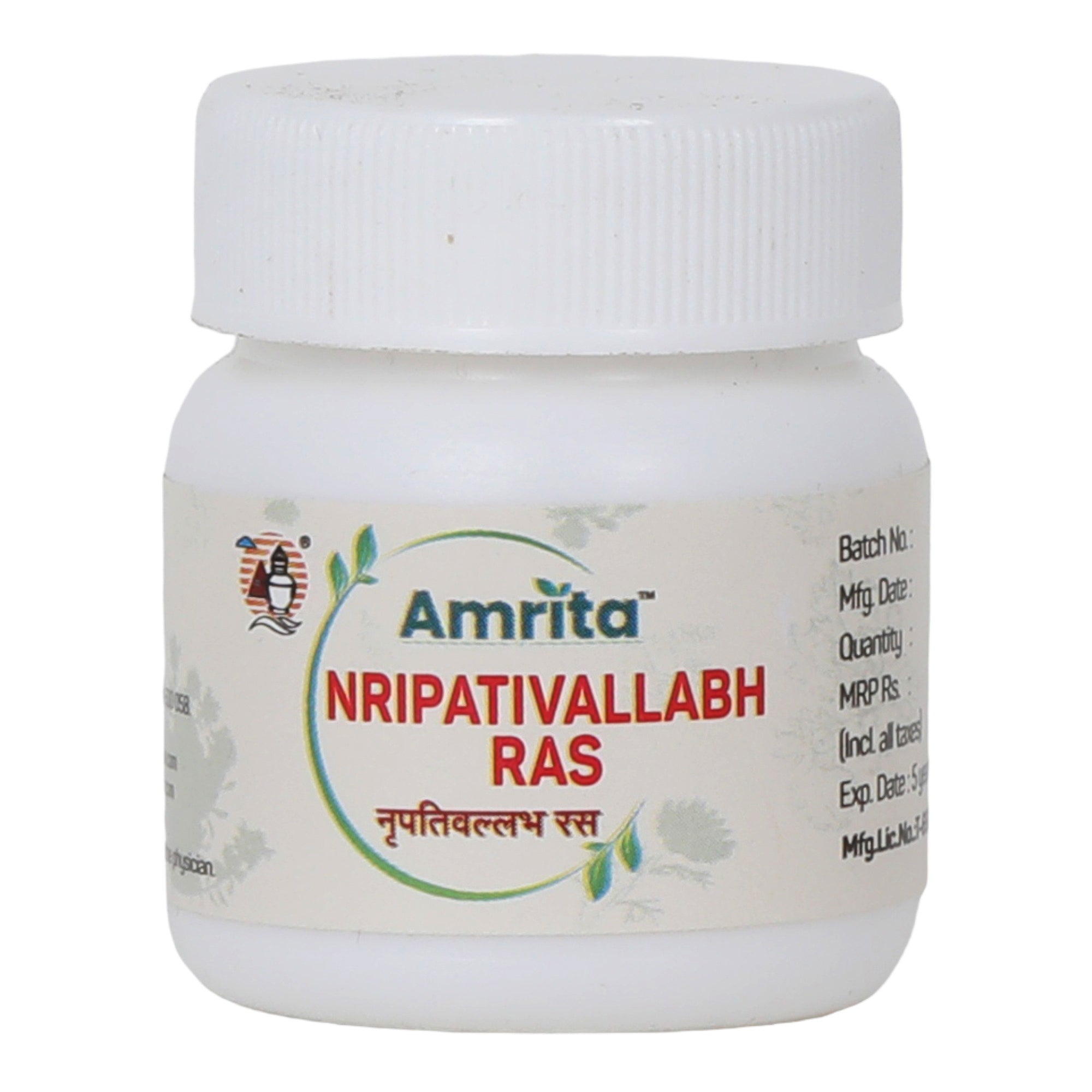Amrita Nripativallabh Ras Tablets – Traditional Ayurvedic Wellness Formula – 60 Tablets