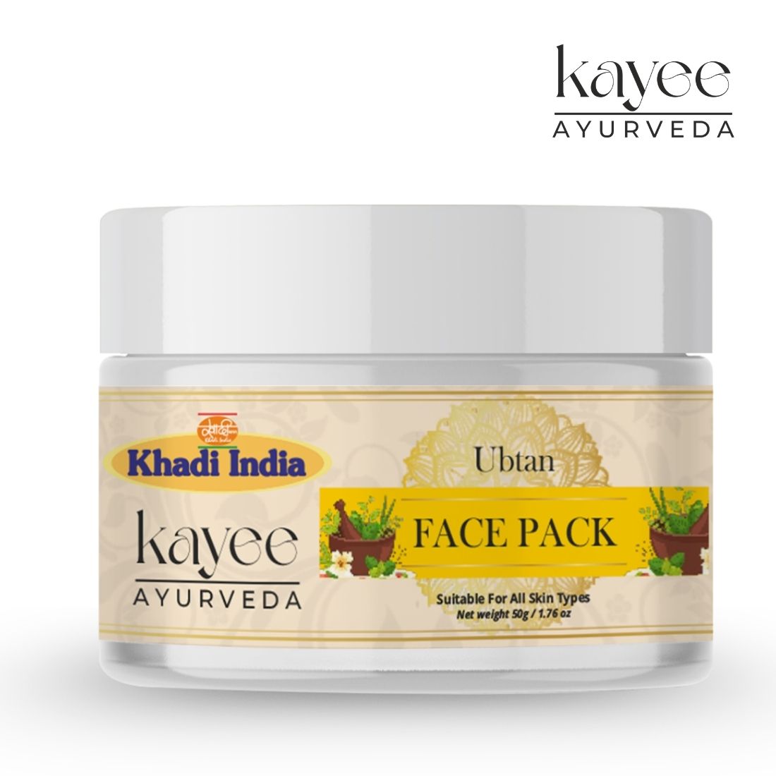 Kayee Ayurveda Herbal Ubtan Face Pack for Men & Women | Traditional Indian Facial Mask for Dull & Tanned-Looking Skin | Helps Remove Dirt, Excess Oil & Surface Impurities for Soft, Smooth, Clean & Radiant-Looking Skin