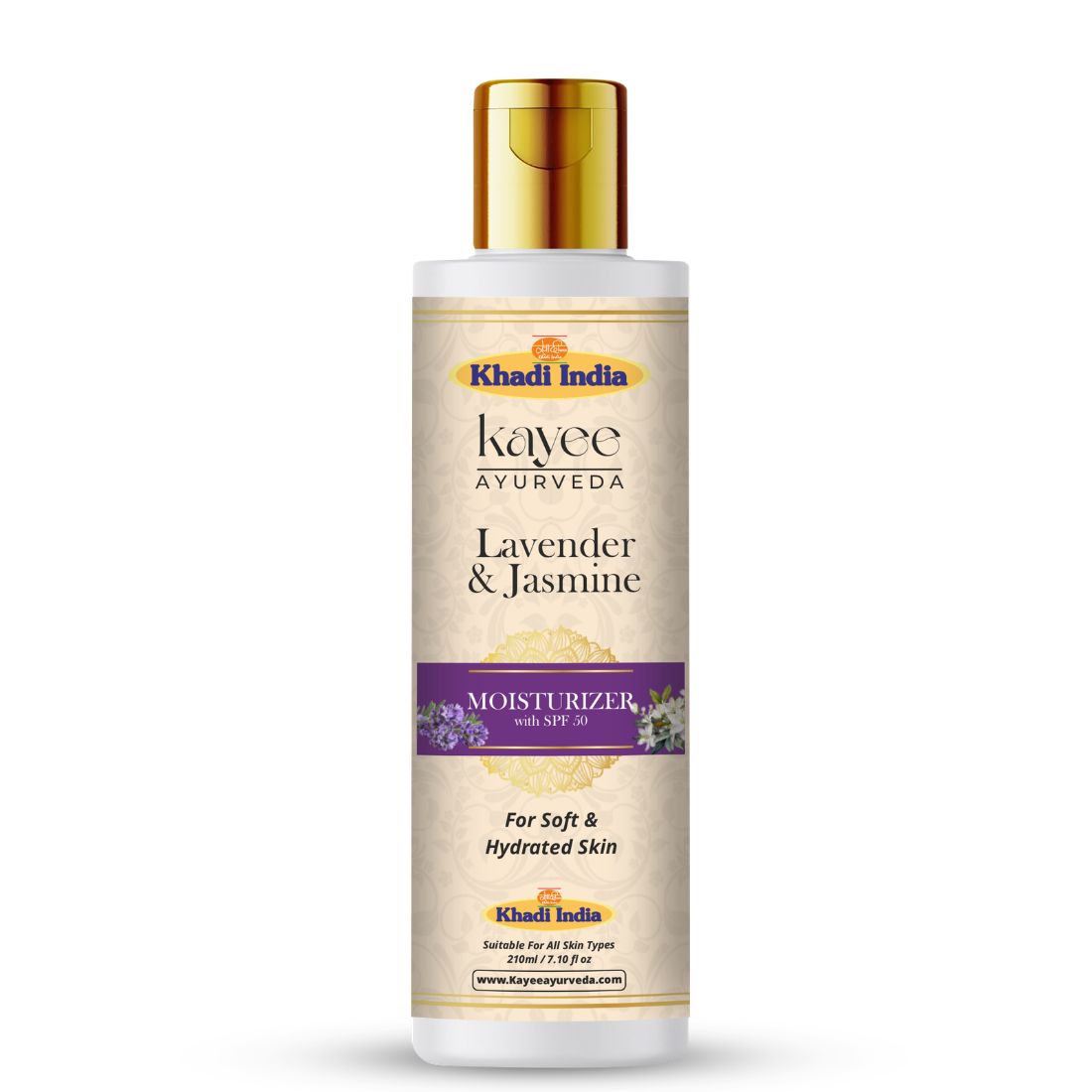 Kayee Ayurveda Lavender & Jasmine Facial Moisturizer, Nourishing Face Cream for Soft, Supple & Healthy-Looking Skin, Lightweight Daily Moisturizer for Dry & Normal Skin, Everyday Skincare | 210 ml
