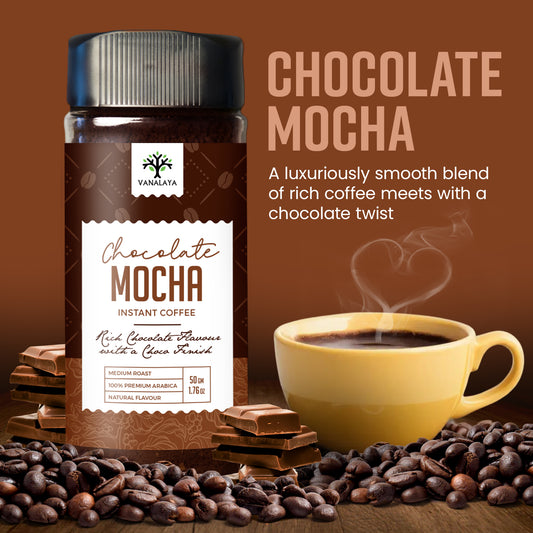 Vanalaya Chocolate Mocha Instant Coffee | 100% Premium Arabica | Natural Chocolate Flavour | Medium Roast