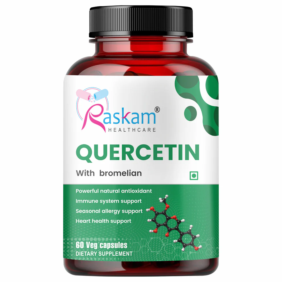 Raskam Healthcare Quercetin with Bromelain Capsules | 60 Veg Capsules