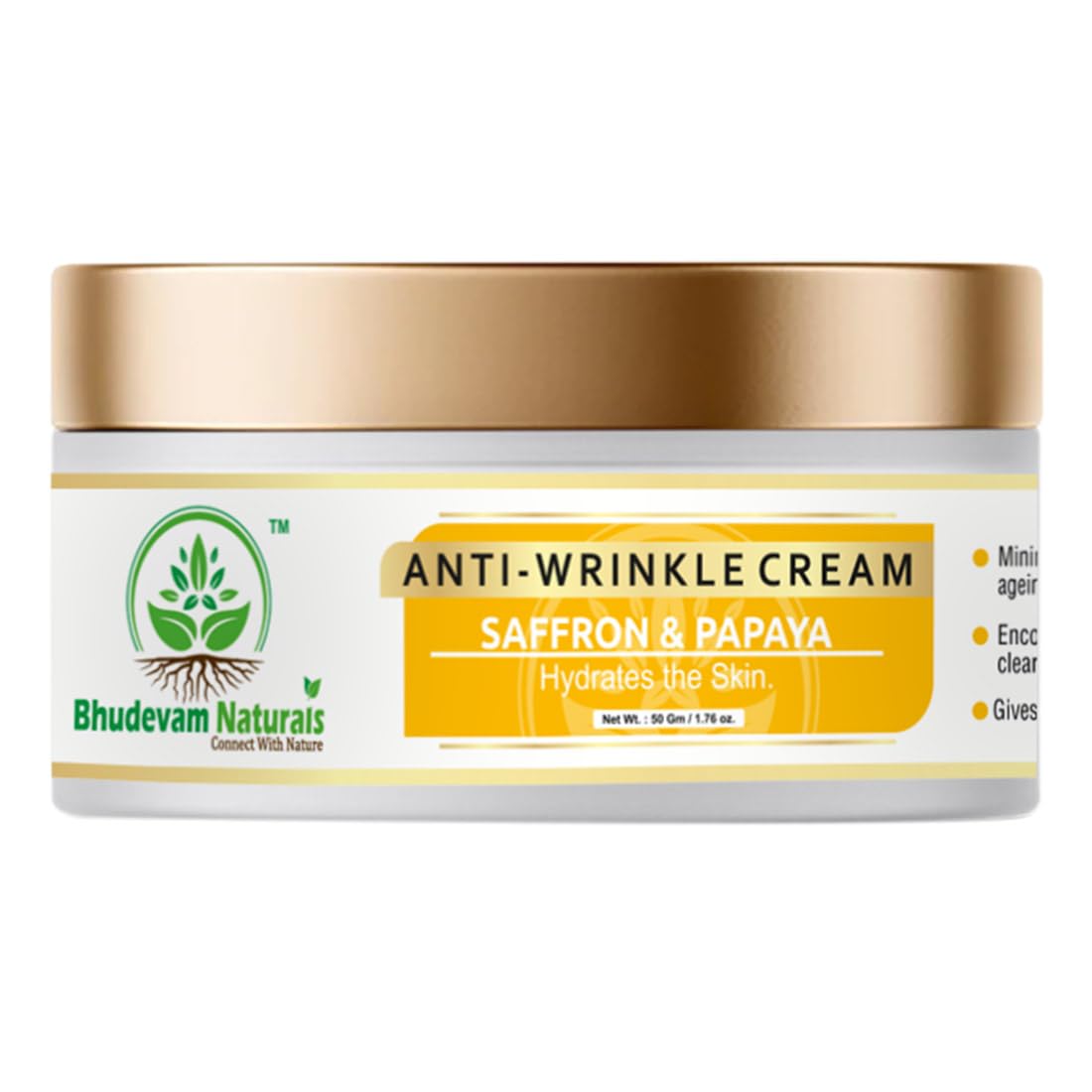 Bhudevam Naturals Khadi Anti Wrinkle Face Cream – Deep Hydration & Wrinkle Repair for Smooth, Firm Skin- 50GM