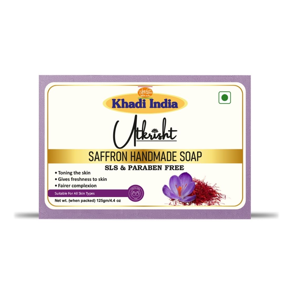 Utkrisht Khadi Herbal Saffron Soap (125g)