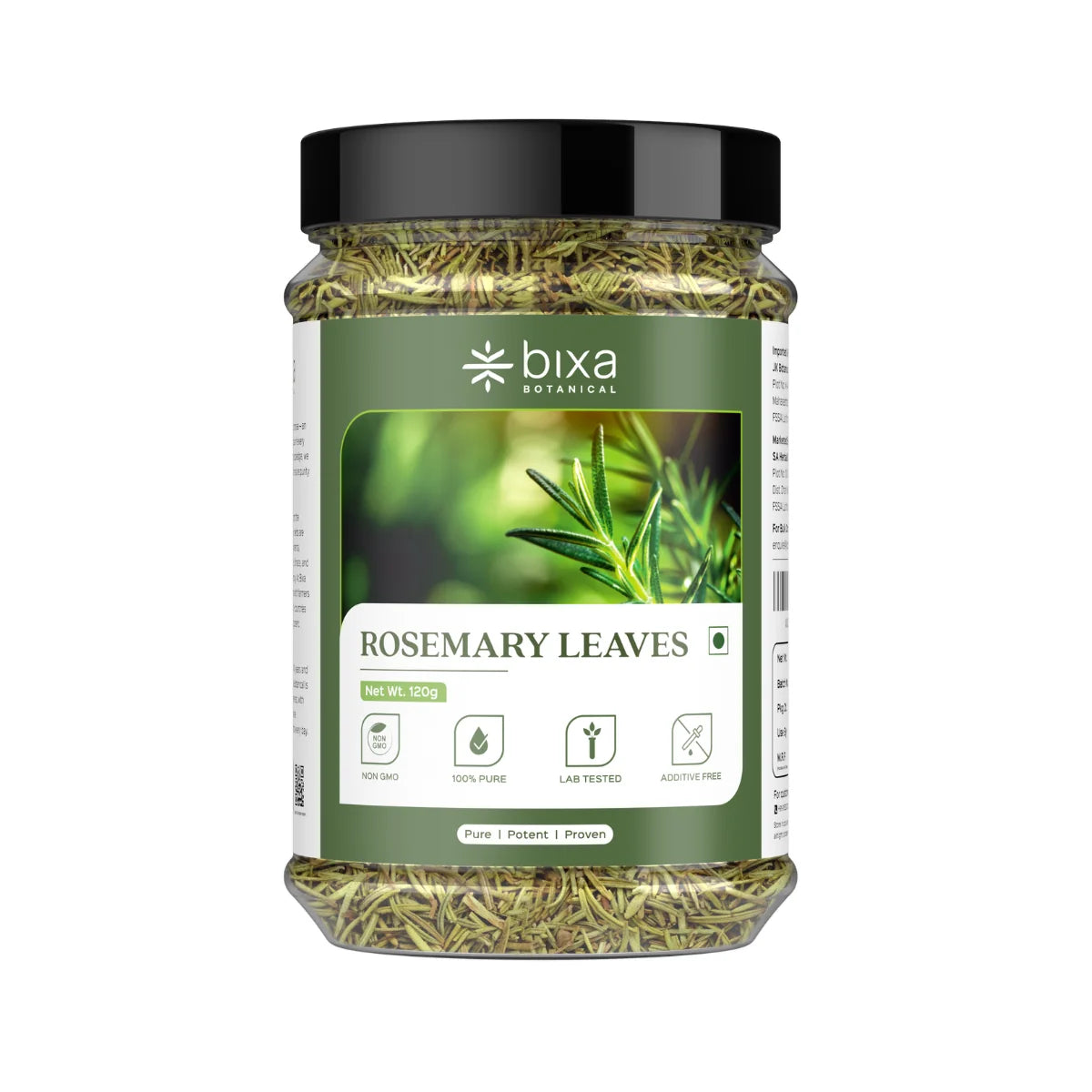 Bixa Botanical Rosemary Dry Leaves | Top-Grade Sourced From Egypt | Culinary Seasoning & Natural Hair Growth Rinse - 120gm