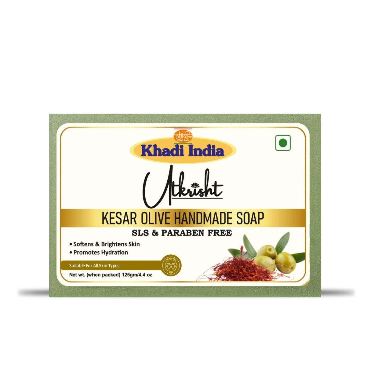 Utkrisht Khadi Natural Kesar & Olive Oil Soap (125g)