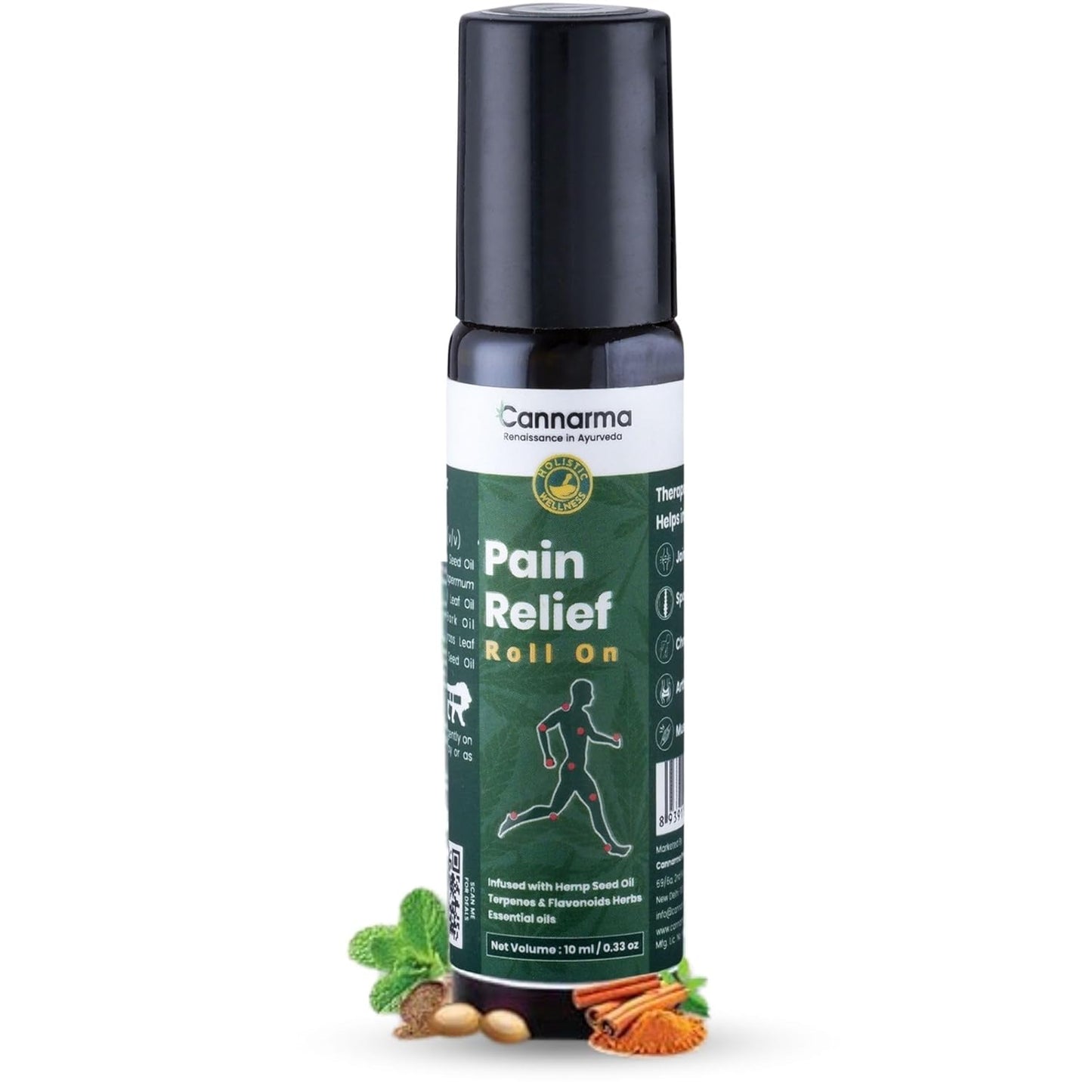 Cannarma Pain Relief Roll On | Heals Back Pain, Muscle Pain, Knee Pain, Joint Pain & Headache 10ml