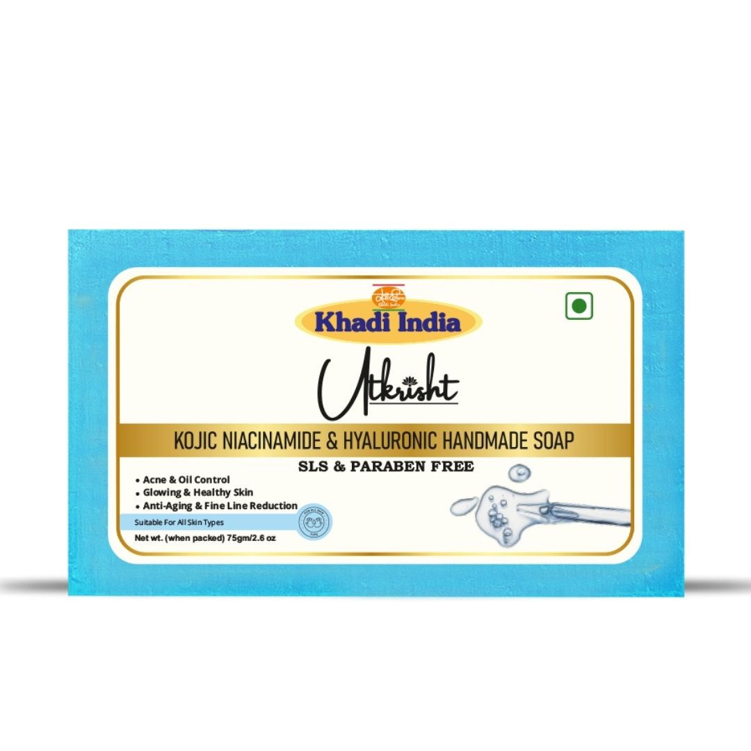 Utkrisht Khadi Kojic, Niacinamide & Hyaluronic Acid Soap (75g)