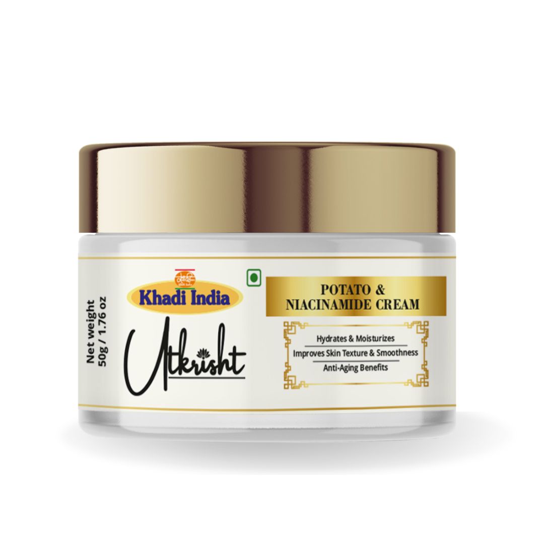 Khadi Essentials Potato & Niacinamide Skin Brightening Face Cream (50g) | For Dark Spots, Pigmentation & Dullness