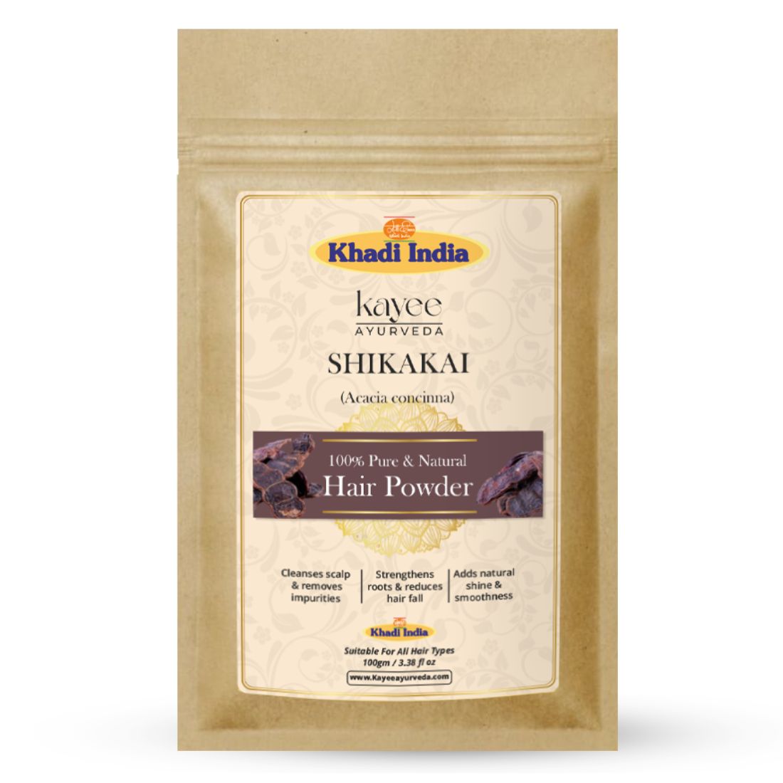Kayee Ayurveda Shikakai Powder for Hair, Traditional Herbal Hair Wash Powder for Cleansing & Conditioning, Helps Maintain a Clean Scalp and Soft, Shiny-Looking Hair, Natural Hair Care for Men & Women | 100 g