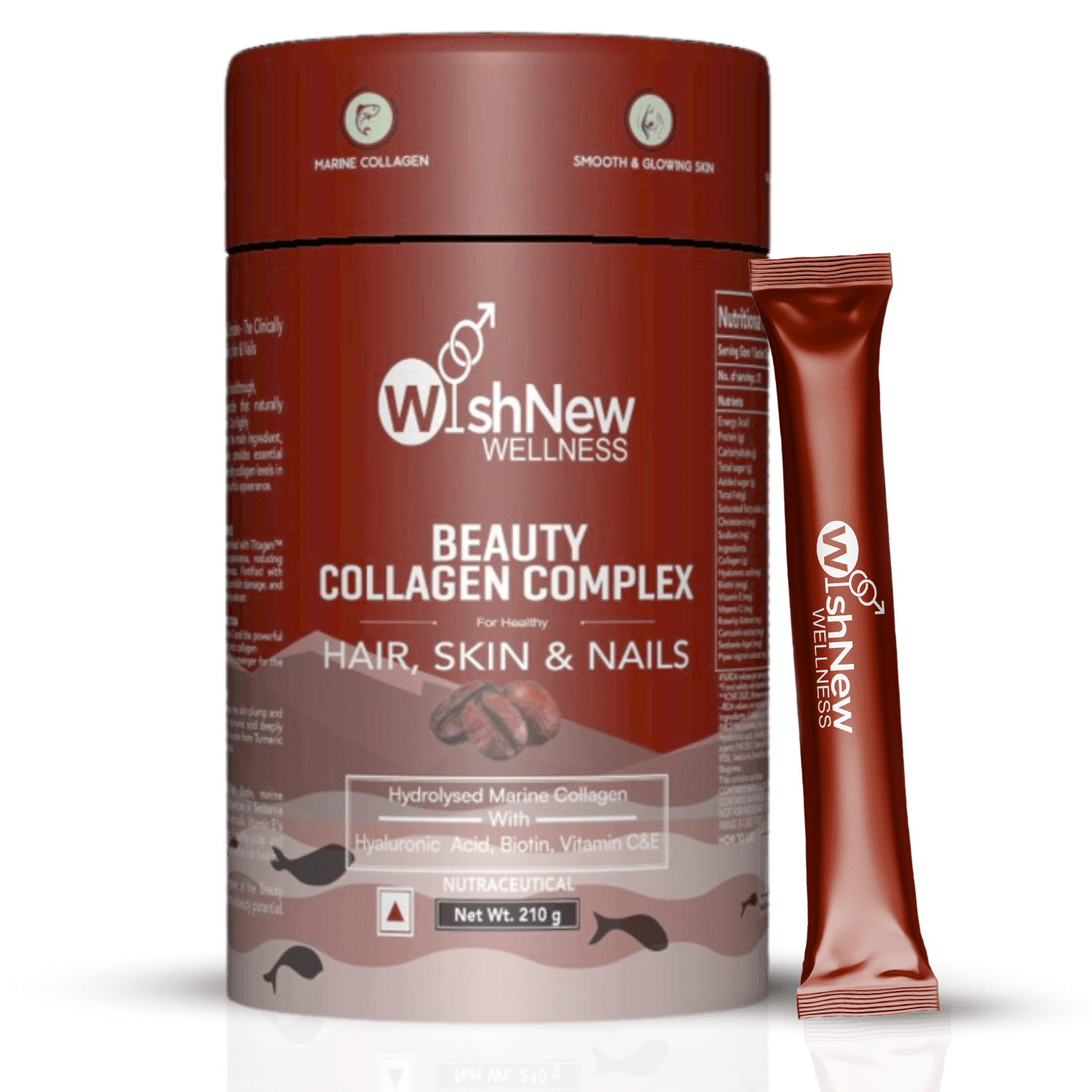 Wishnew Wellness Beauty Collagen Complex Sachet - Coffee - (10gm Each)