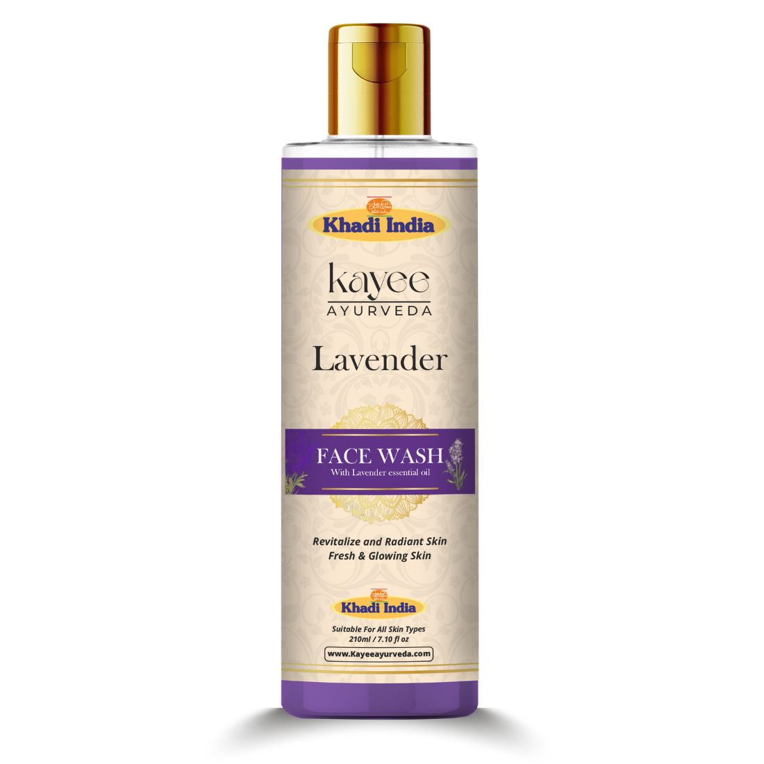 Kayee Ayurveda Lavender Face Wash for Men & Women | Herbal Facial Cleanser with Lavender for Daily Skin Care | Helps Remove Dirt, Excess Oil, Sweat & Impurities While Leaving Skin Fresh, Soft, Smooth & Refreshed | 210 ml