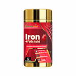 Vitaminnica Iron + Folic Acid Capsules - Hemoglobin & Red Blood Cell Support, 60 Count