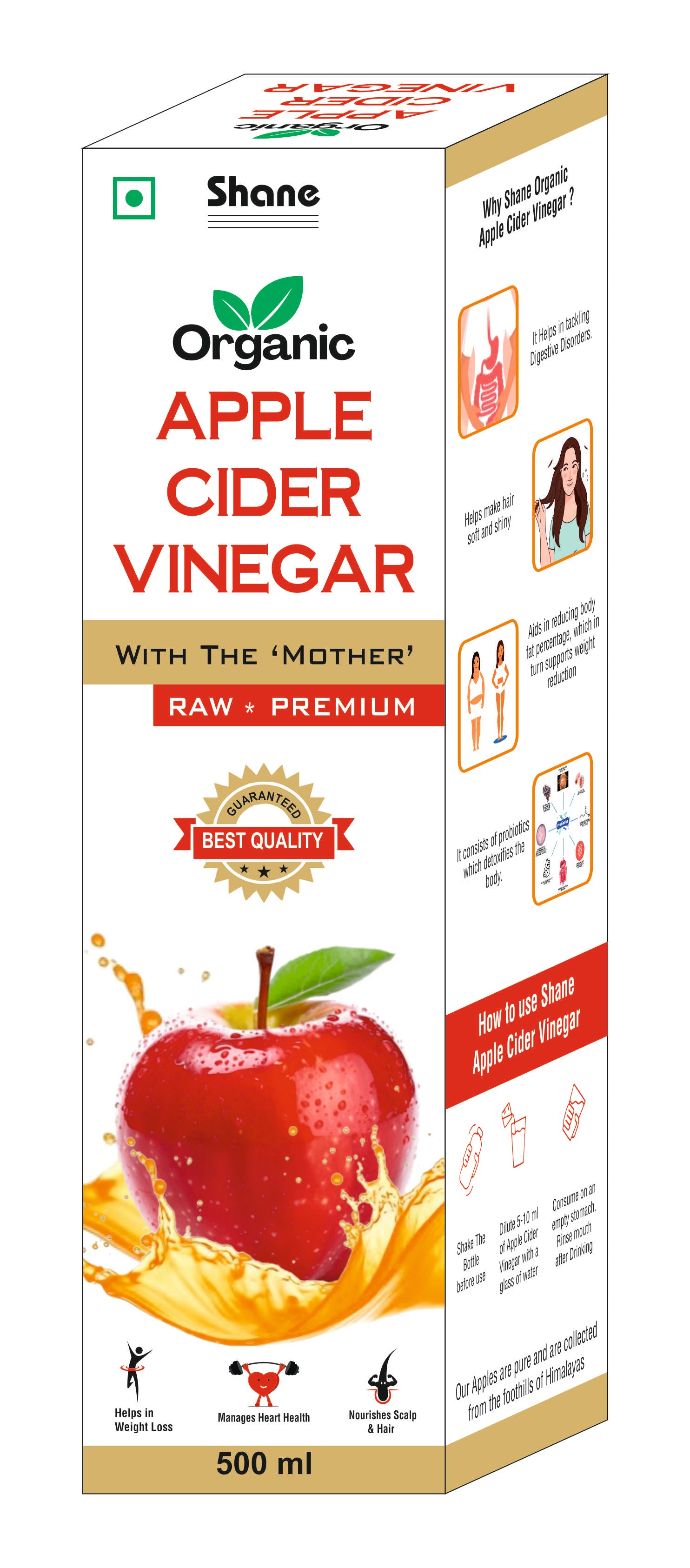 Shane Organic Apple Cider Vinegar - 500ml