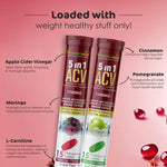 Vitaminnica ACV Moringa 5-in-1 Effervescent Tablets - Mixberries Weight & Detox, 15 Count