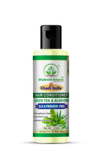 Bhudevam Naturals Khadi Green Tea Aloe Vera Hair Conditioner – Sulphate & Paraben Free Frizz Control Formula-210ML