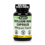 Psyllium Husk Capsules 500mg | Isabgol Fiber Supplement | 100 Veg Capsules