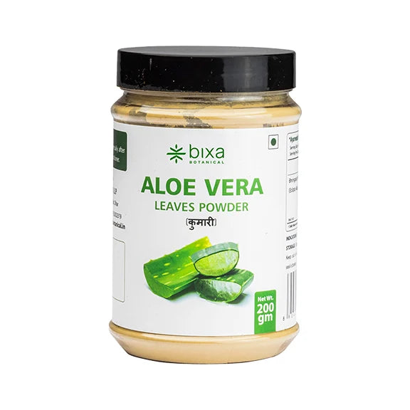 Bixa Botanical Aloe Vera Leaves Powder (Aloe Barbadensis) | Pure Kumari Leaf Powder for Skin Hydration, Scalp Health & Digestive Cleansing (200g)