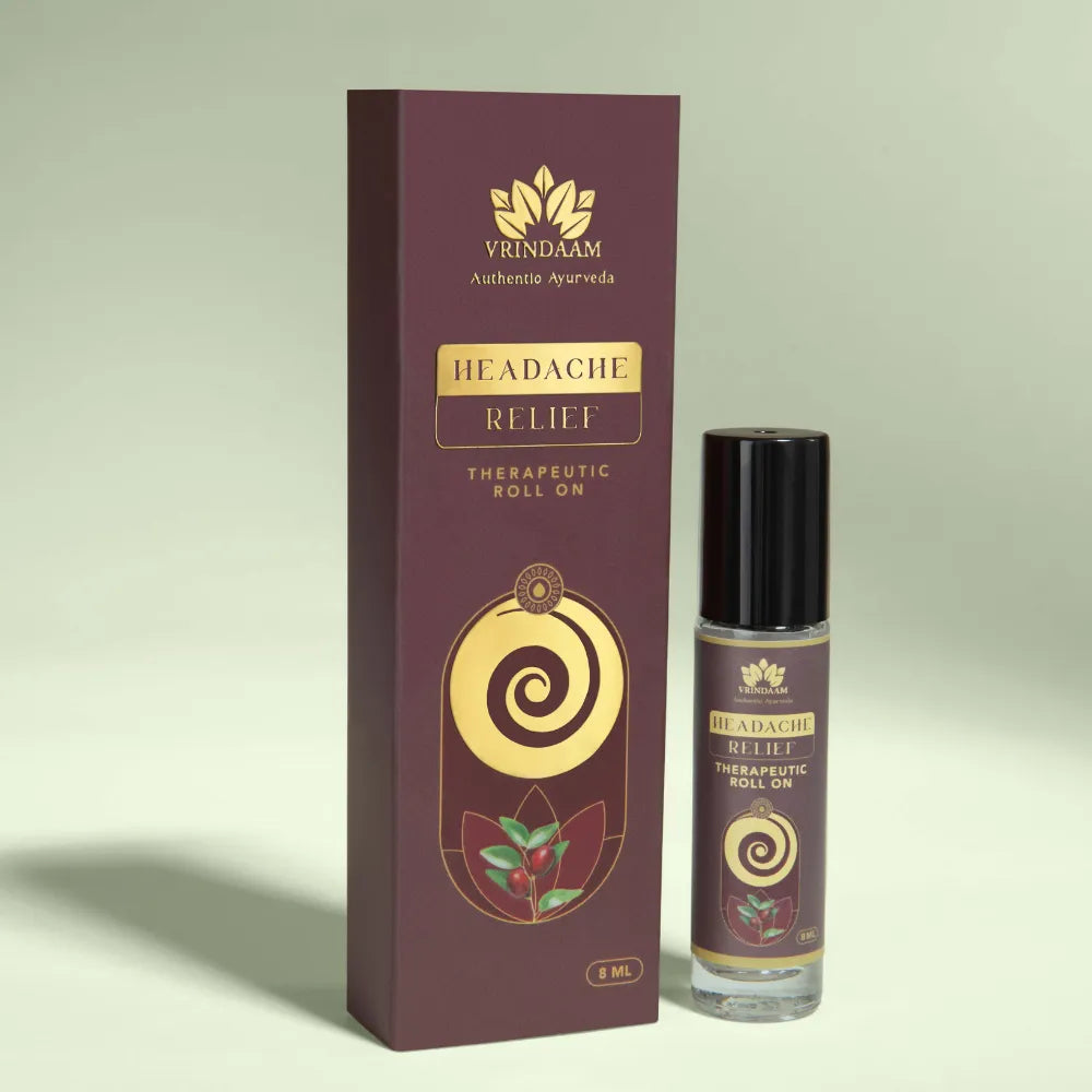 Vrindaam Headache Relief Aromatic & Therapeutic Oil Roll On - 8ml