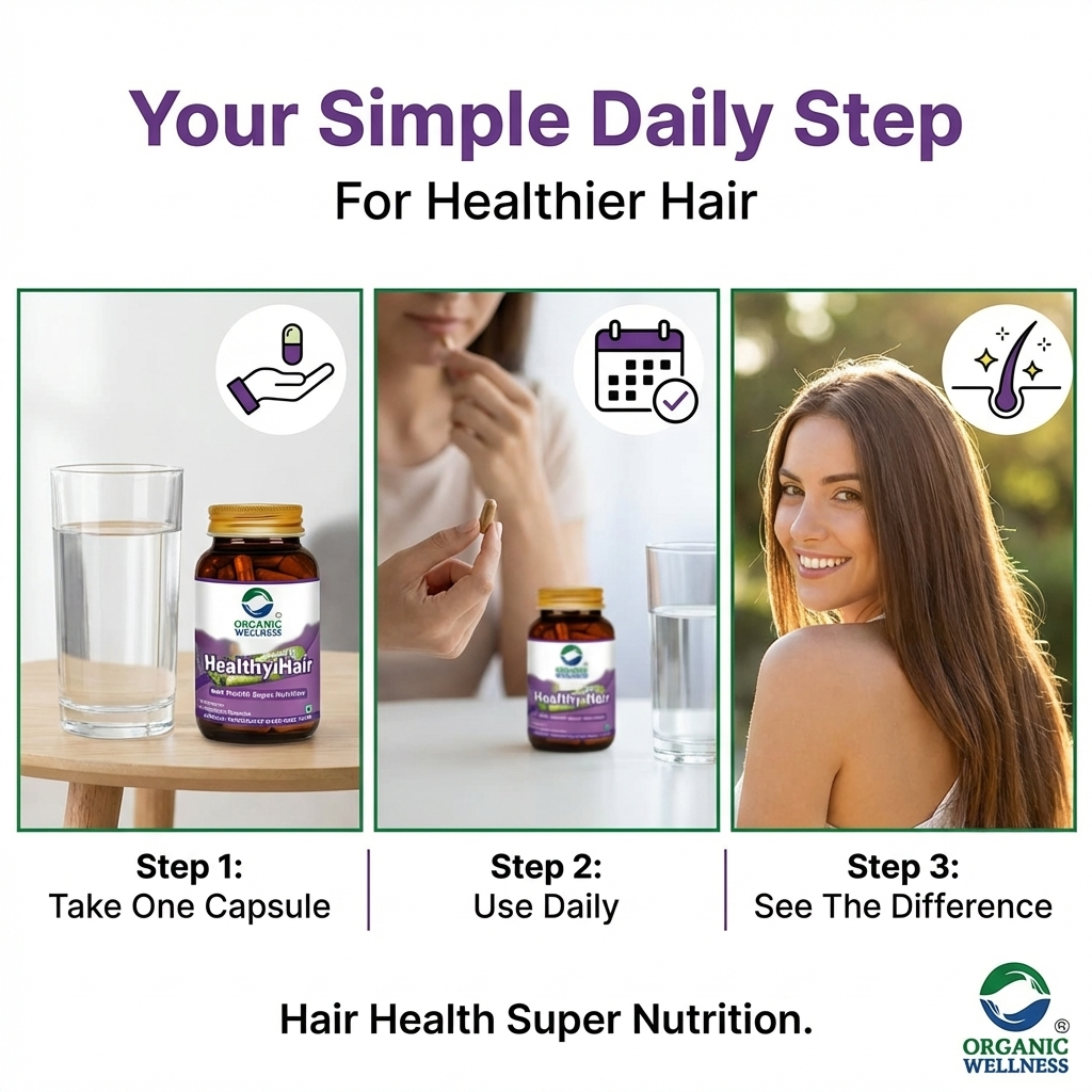 Organic Wellness Healthy Hair Capsules -  90 Vegetarian Capsules