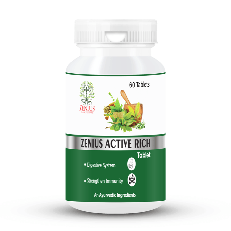 Zenius Active Rich Tablets - Natural Multivitamin Tablets for Immunity, Energy and Digestive System Booster - 60 Tablets