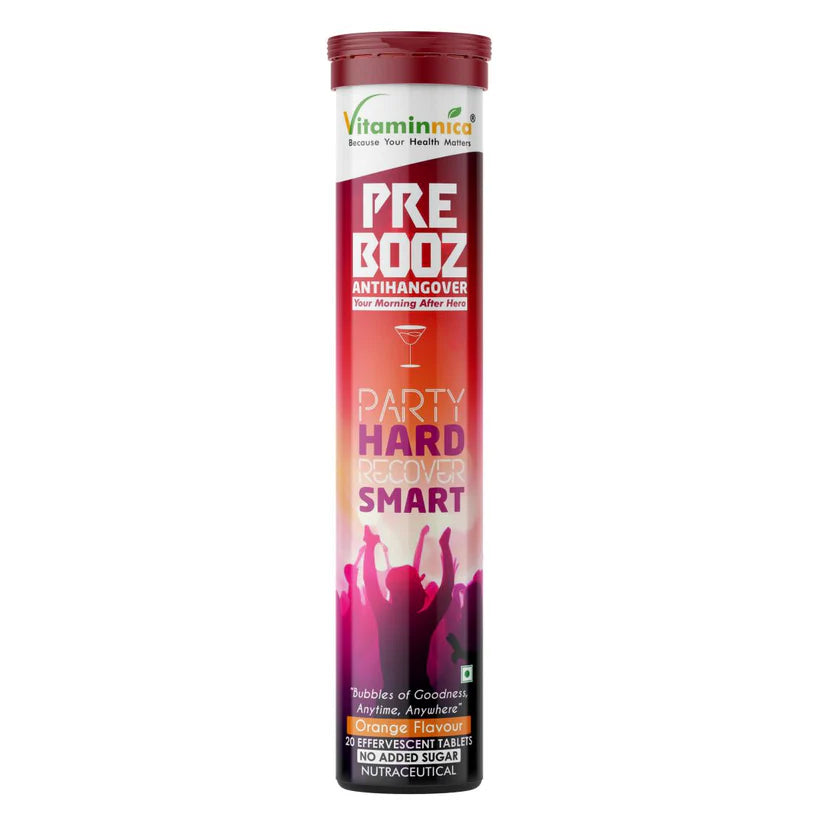 Vitaminnica Pre Booz Effervescent Tablets - Pre & Post Party Recovery Supplement, 20 Count