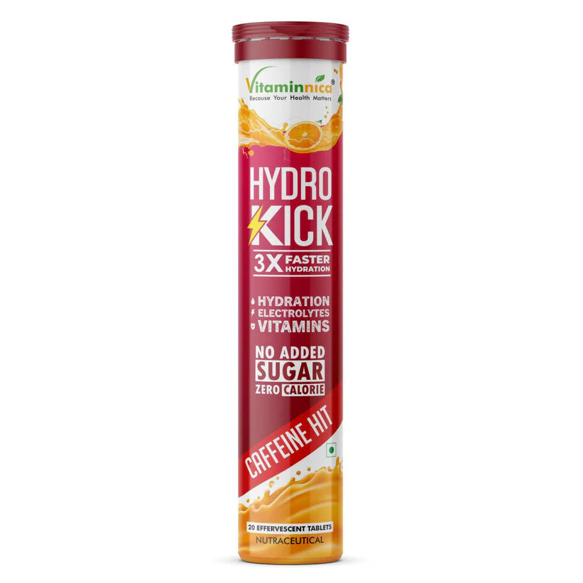Vitaminnica Hydro Kick Effervescent Tablets - Electrolyte Hydration & Energy Boost, 20 Count
