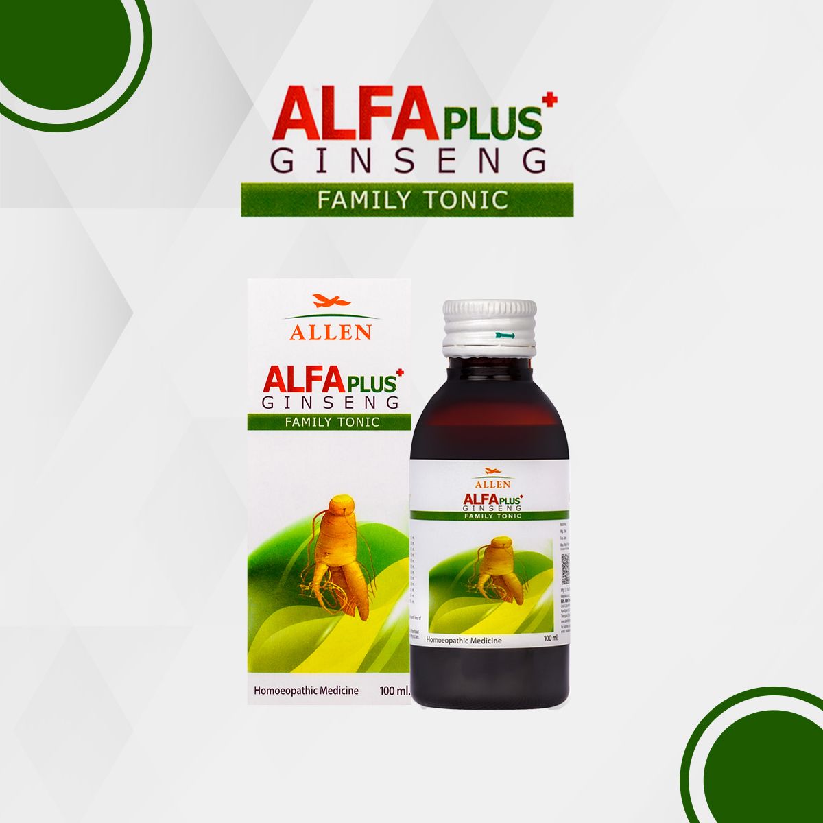 Allen Alfa Plus Ginseng Family Tonic - 200ml - Pack of 2
