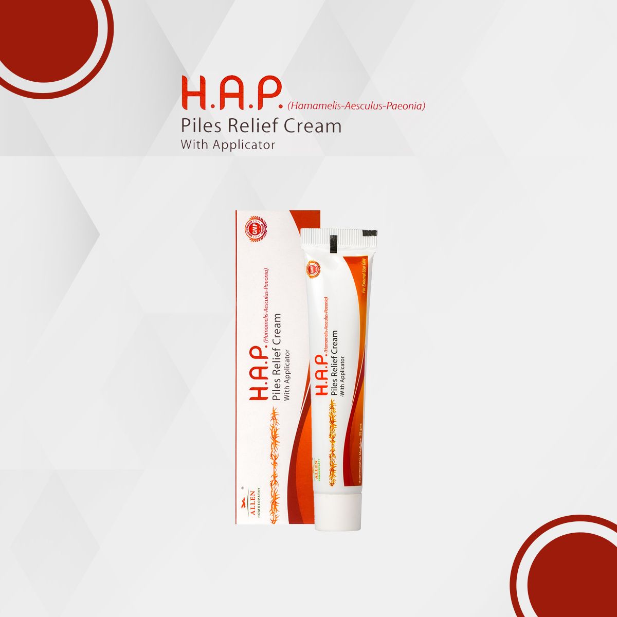 Allen H.A.P Haemorrhoid Relief Cream - 25gm - Pack of 2