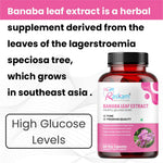 Raskam Banaba Leaf Extract Capsules - 60 Veg Capsules (Non-GMO & Gluten Free) - Supports Healthy Blood Sugar Levels
