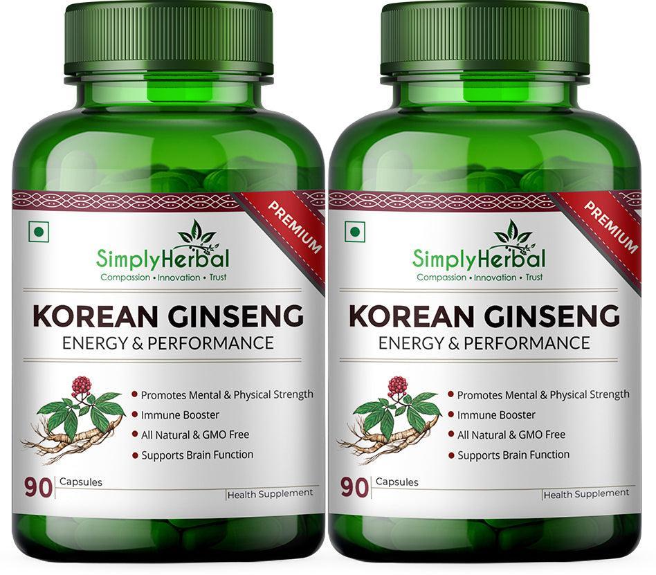 Simply Herbal Korean Ginseng Vegetarian Capsules