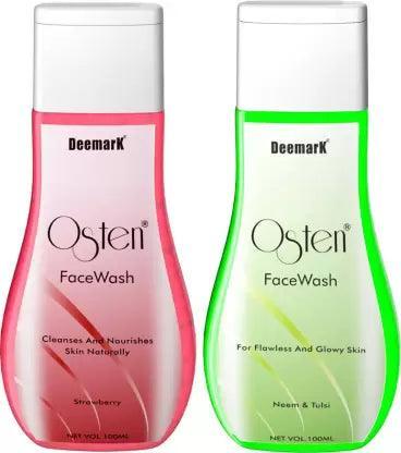 Deemark Osten Facewash Combo -  Strawberry Facewash - 100 ml & Neem Tulsi Facewash - 100 ml