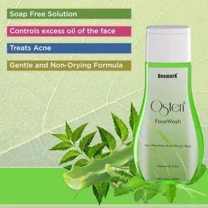 Deemark Osten Facewash Combo -  Strawberry Facewash - 100 ml & Neem Tulsi Facewash - 100 ml