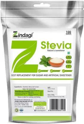 Zindagi Stevia Dry Leaves (100Gm) & Stevia Sachets (100 Sachets) (Combo Pack) (1Pack)