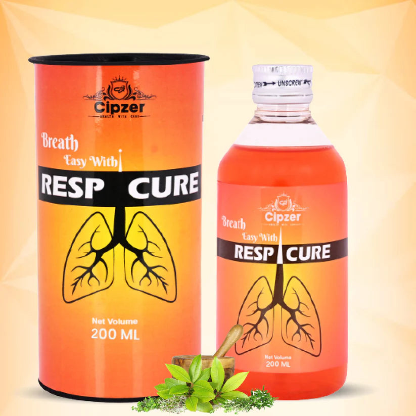 Cipzer Respicure Syrup - 200ml | Herbal Lung Cleanser, Mucus & Respiratory Support for Smokers’ Lungs