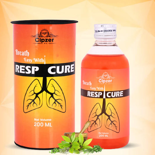 Cipzer Respicure Syrup - 200ml | Herbal Lung Cleanser, Mucus & Respiratory Support for Smokers’ Lungs