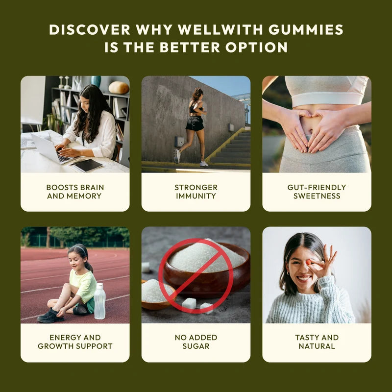 WellWith Sea Buckthorn Gummies With Natural Sugar (FOS) (30 Gummies)