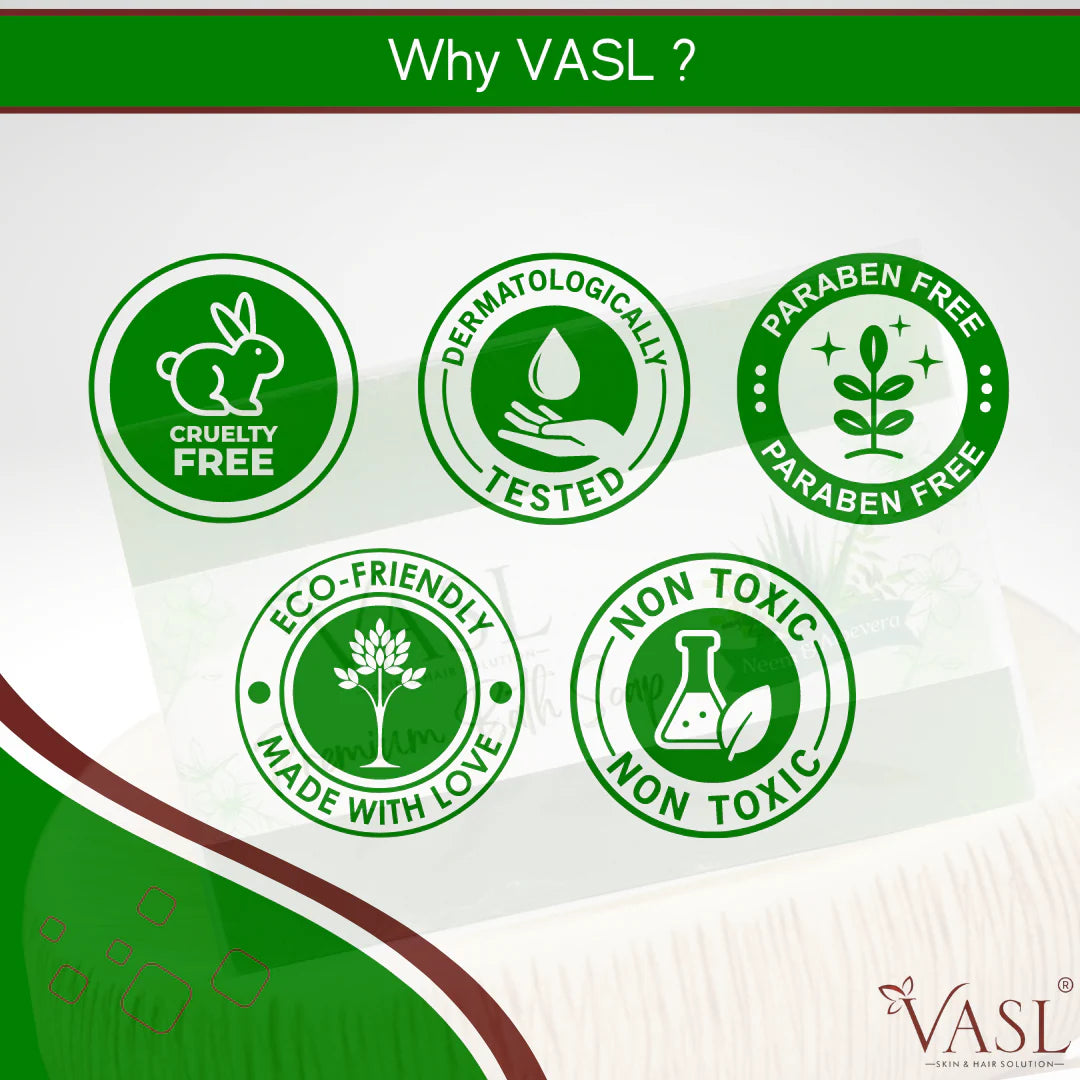 VASL Premium Neem & Aloevera Soap Pack of 3 - Herbal Antibacterial Soap