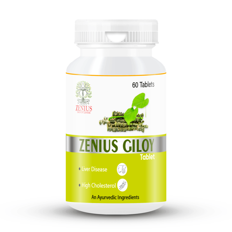 Zenius Giloy Tablets - Herbal Immune Booster for Detoxification, Fever Relief, and Overall Health - 60 Tablets