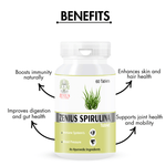 Zenius Spirulina Tablet - Nutrient-Rich Spirulina Tablets for Detoxification, Energy, and Immunity - 60 Tablets