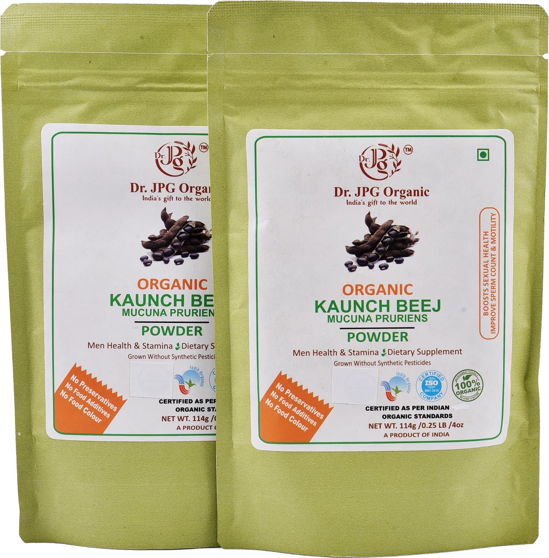 DR. JPG Organic Kaunch Seed Powder (228g) – 114g (Pack of 2)