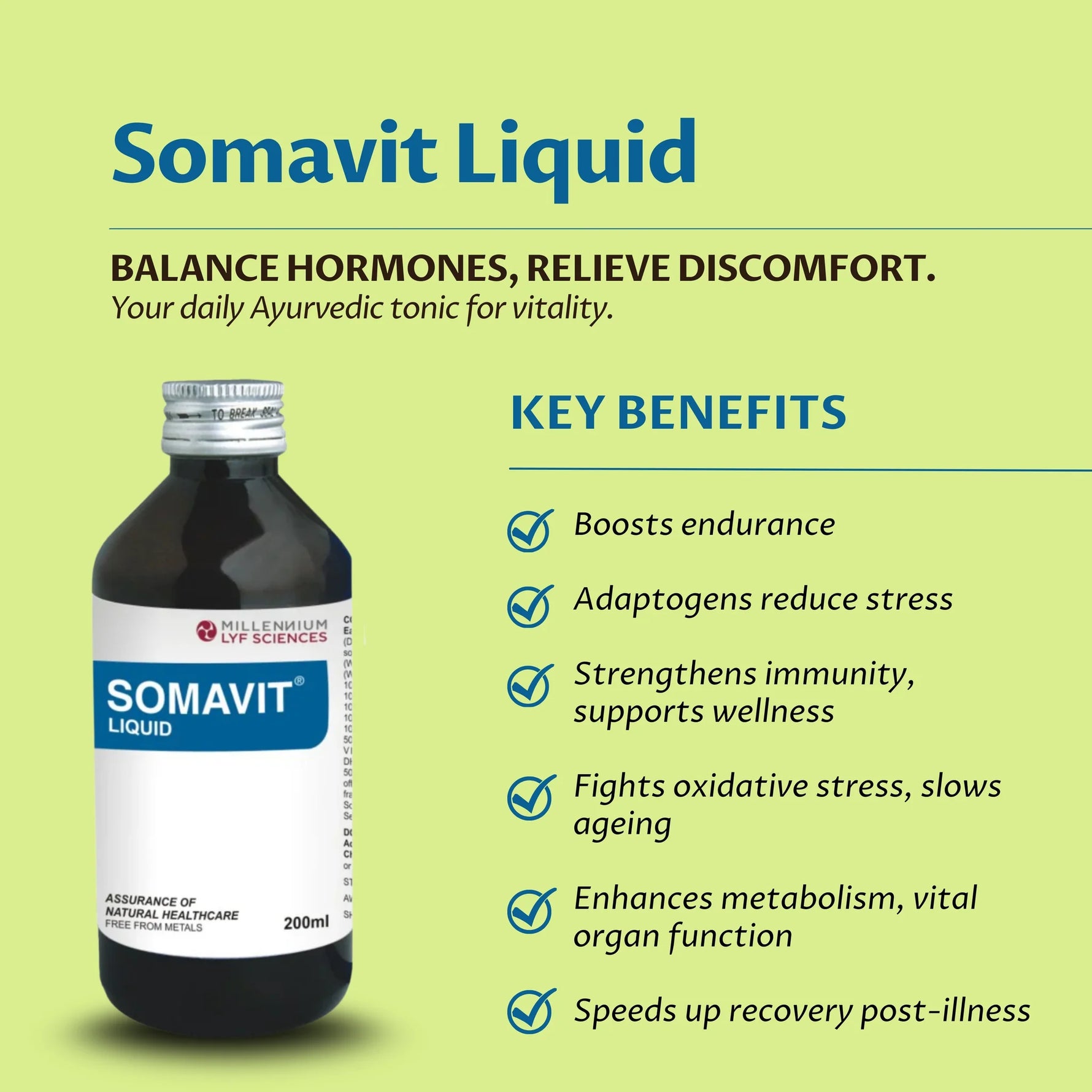 Millennium Herbal Care Somavit Liquid (200ml Each) - Pack of 3