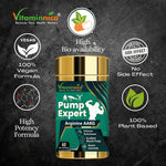 Vitaminnica Pump Expert Arginine AAKG Capsules - Nitric Oxide Muscle Pump Booster, 60 Count