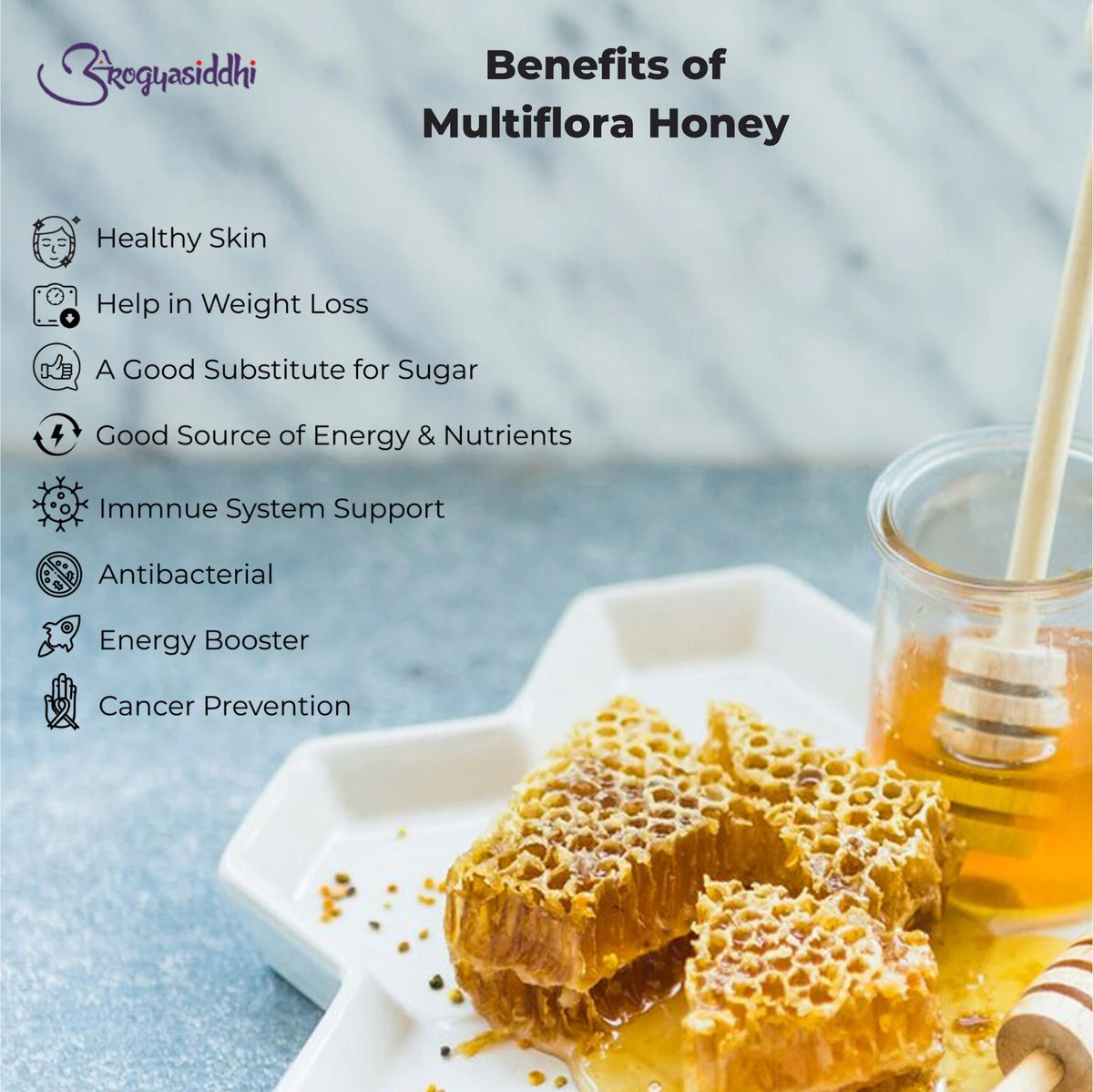 Arogyasiddhi Multiflora Honey (500ml Each)