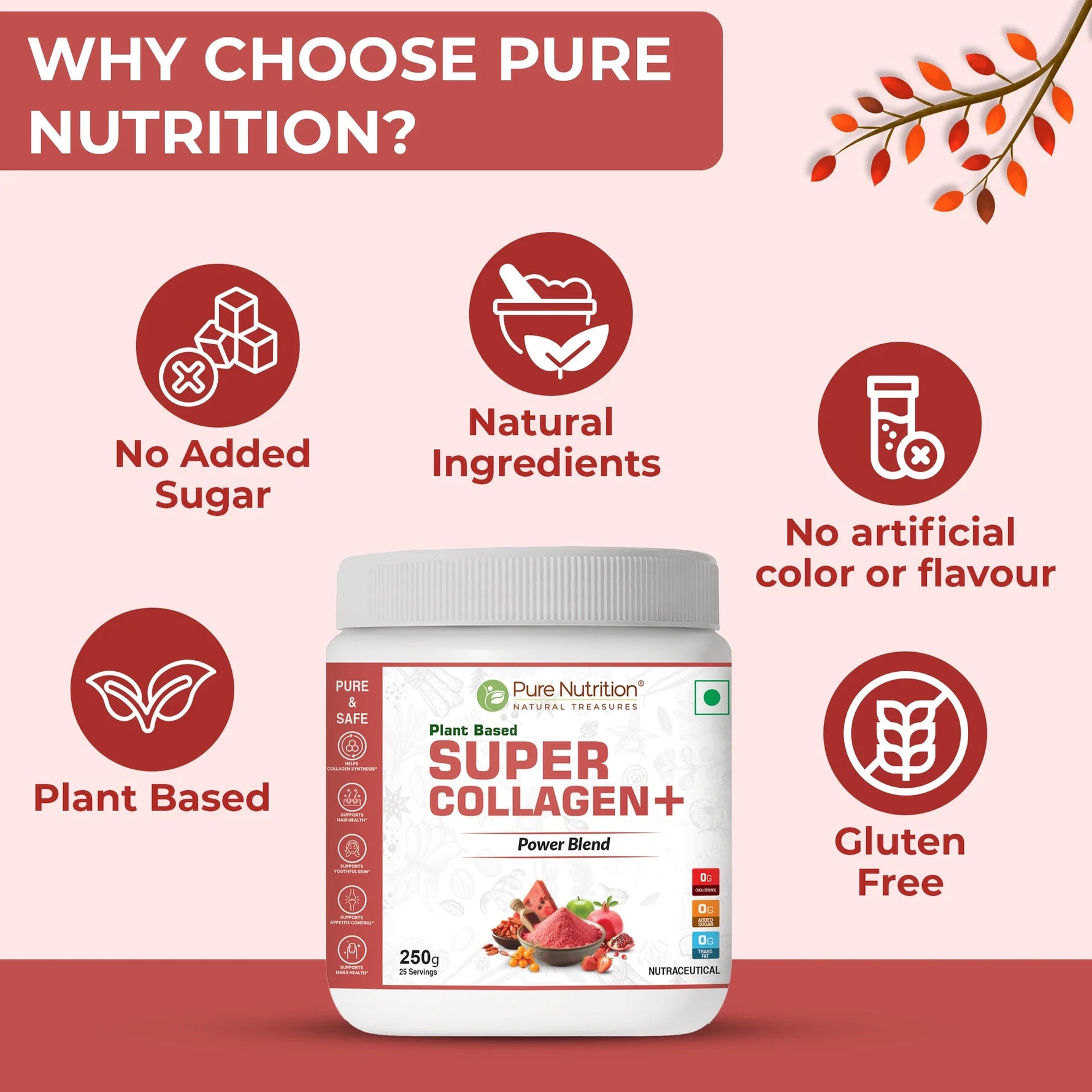 Pure Nutrition Plant Based Super Collagen+ Powder - 250g
