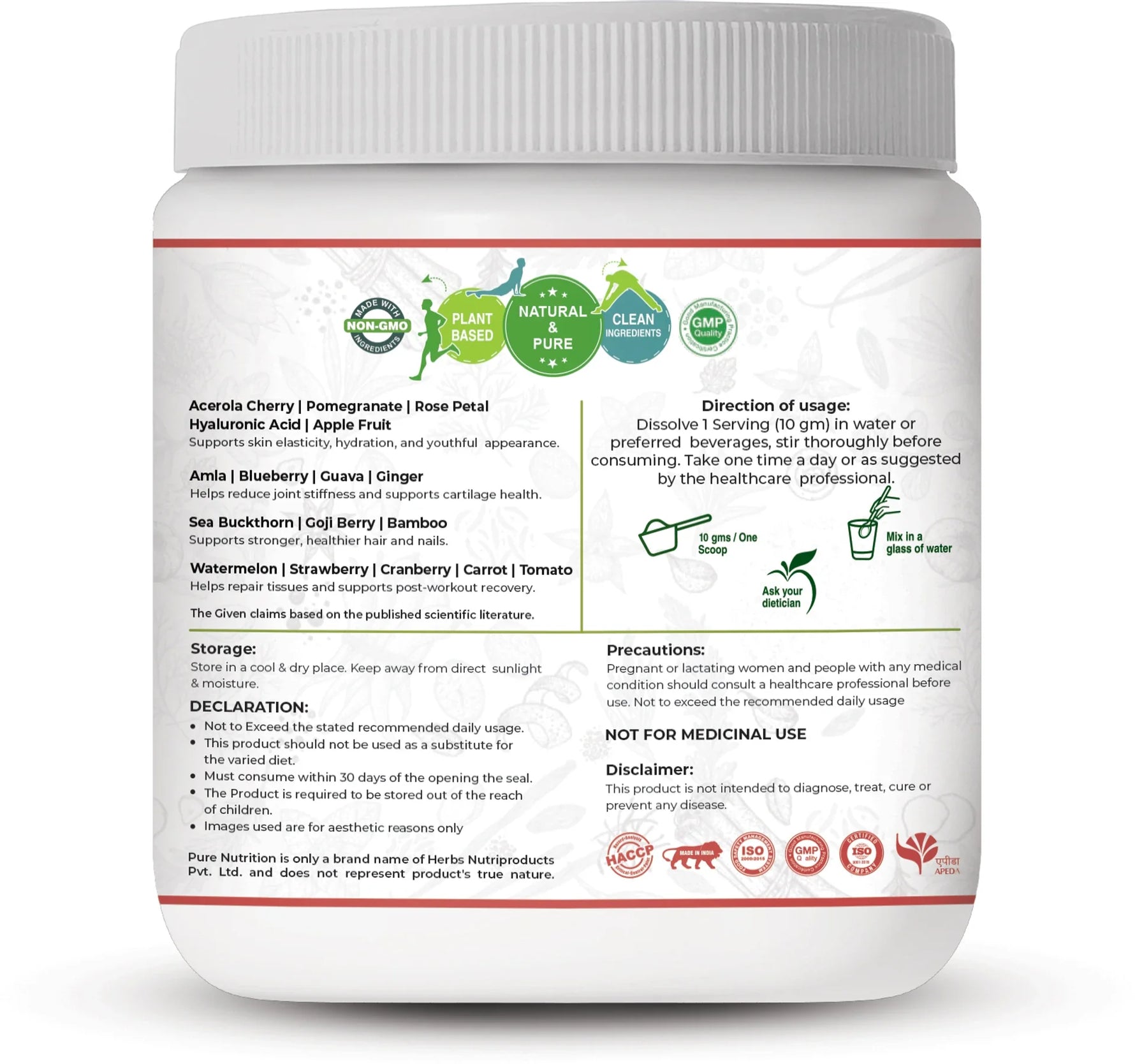 Pure Nutrition Plant Based Super Collagen+ Powder - 250g