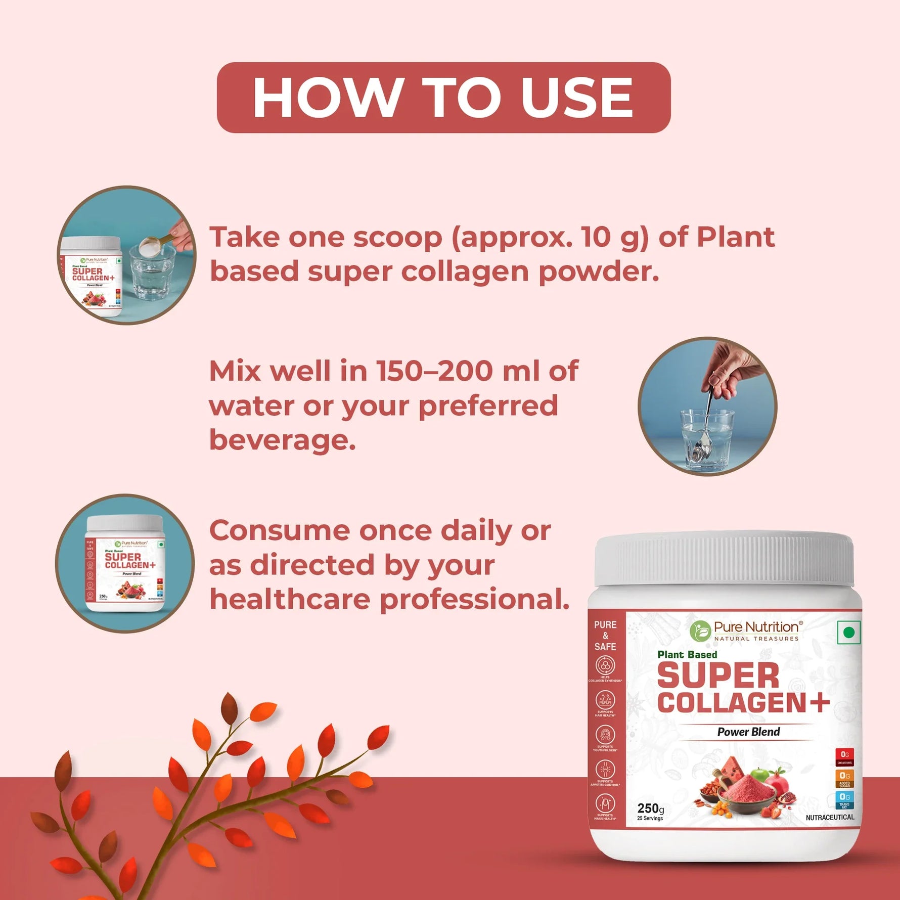 Pure Nutrition Plant Based Super Collagen+ Powder - 250g