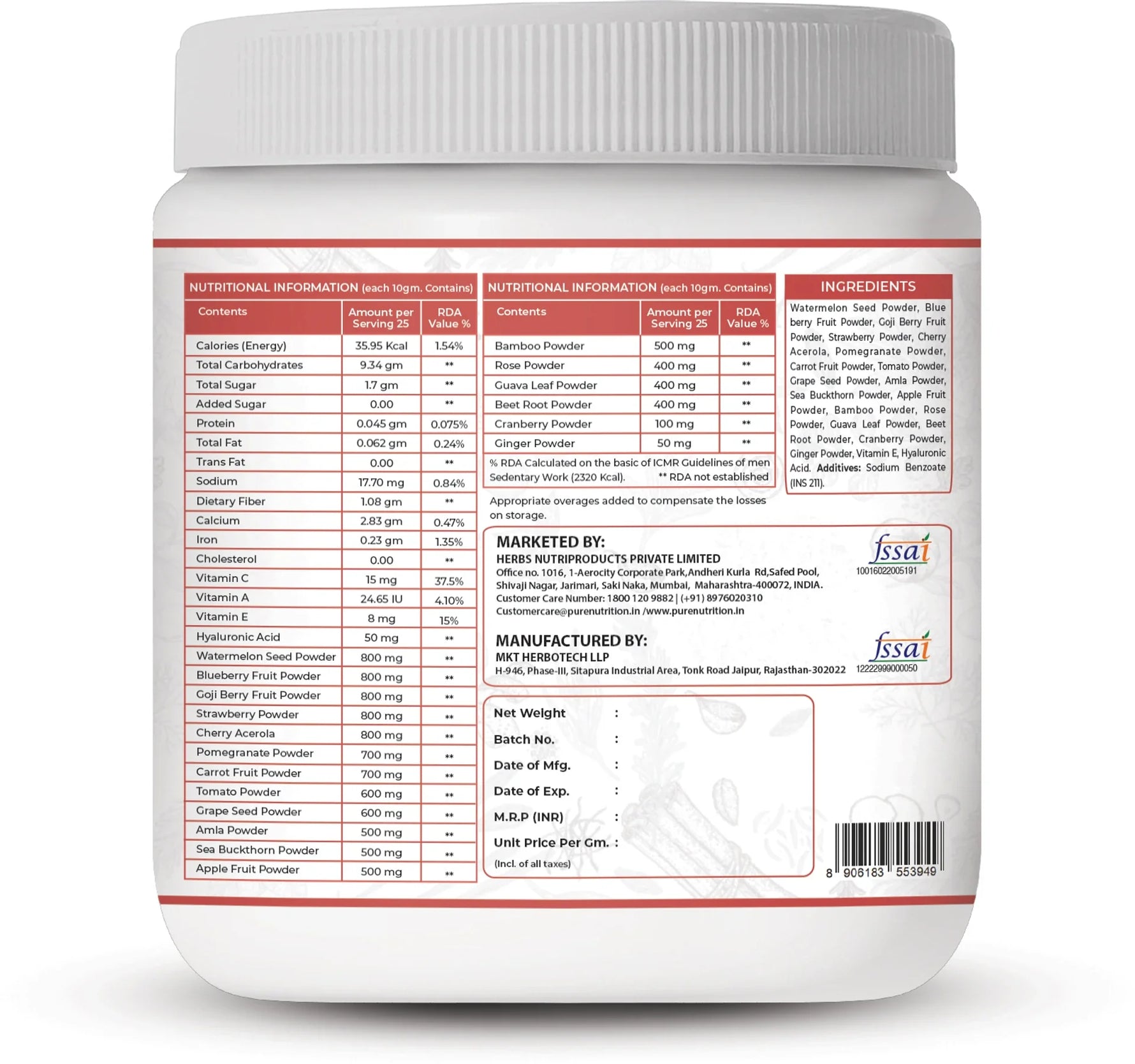 Pure Nutrition Plant Based Super Collagen+ Powder - 250g