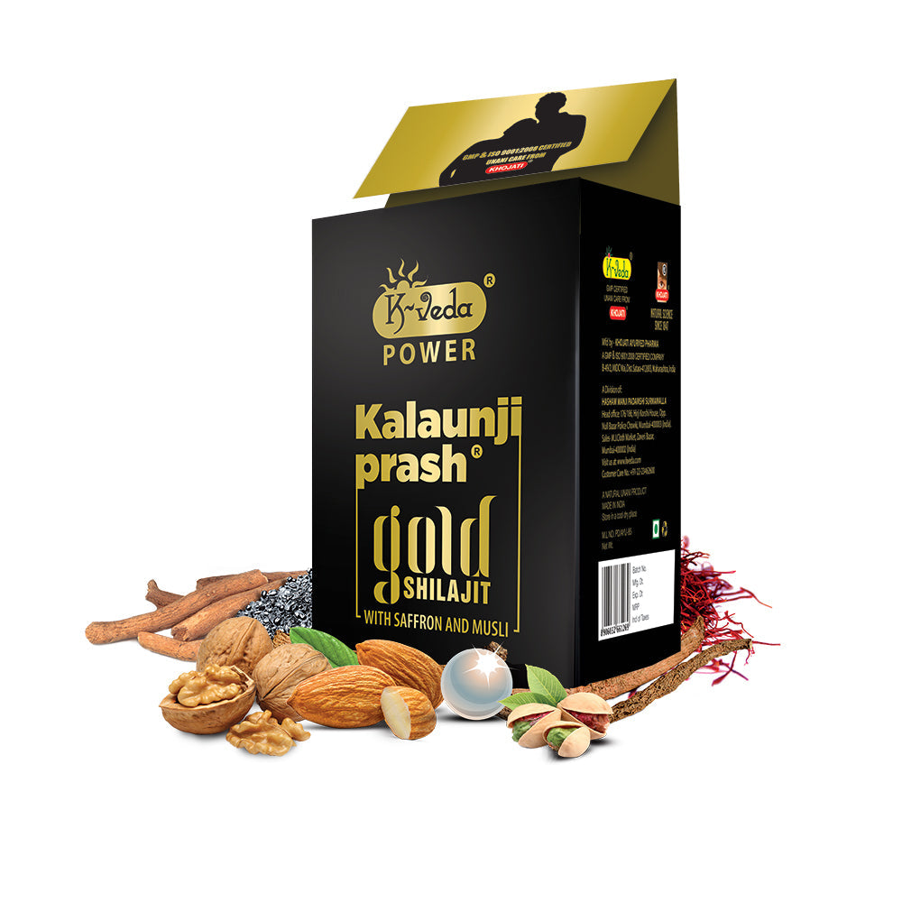 Khojati K-VEDA Kalaunjiprash Gold Shilajit | Premium Ayurvedic Vitality & Stamina Rasayana | 126 g
