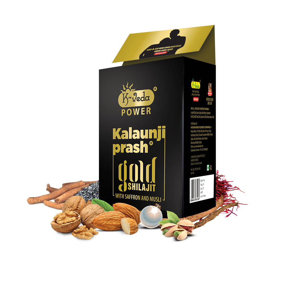 Khojati K-VEDA Kalaunjiprash Gold Shilajit | Premium Ayurvedic Vitality & Stamina Rasayana | 126 g