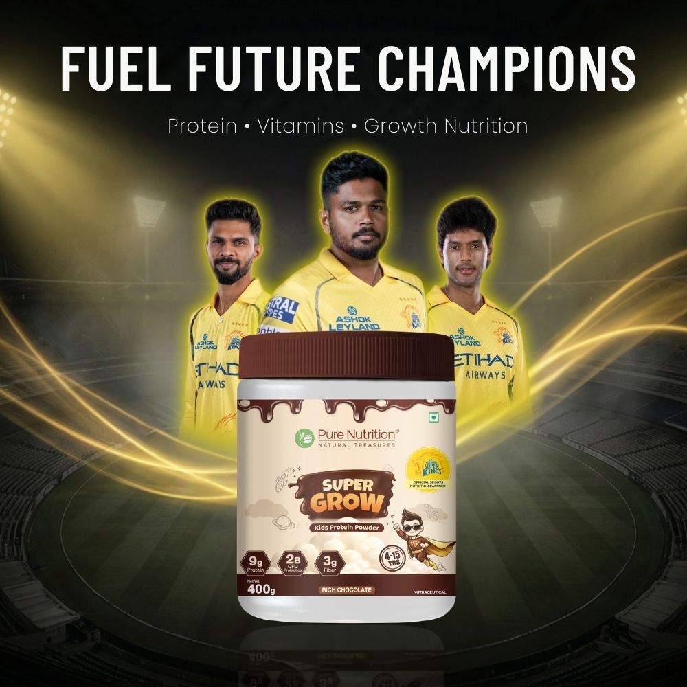 CSK Limited Edition Pure nutrition Super Grow- kids Protein Powder 04-15 yr 400 Gm